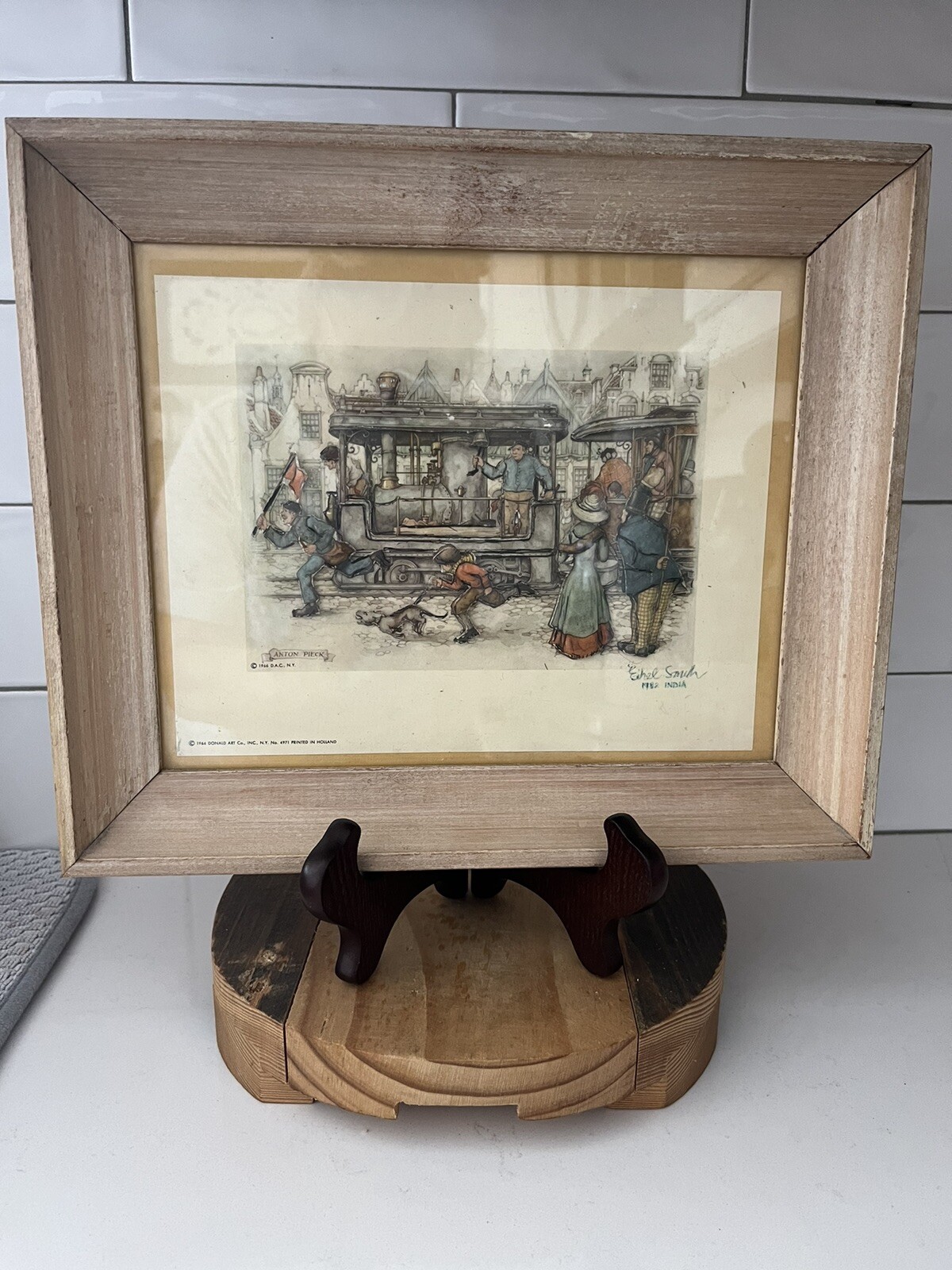 Vintage 1966 Anton Pieck Paper Art 3D Framed