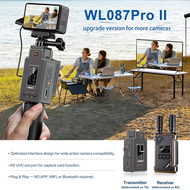 VRRIIS UVC Wireless HDMI Extender for DJI Pocket 3 4 Insta360 Ace Pro 2 Camera