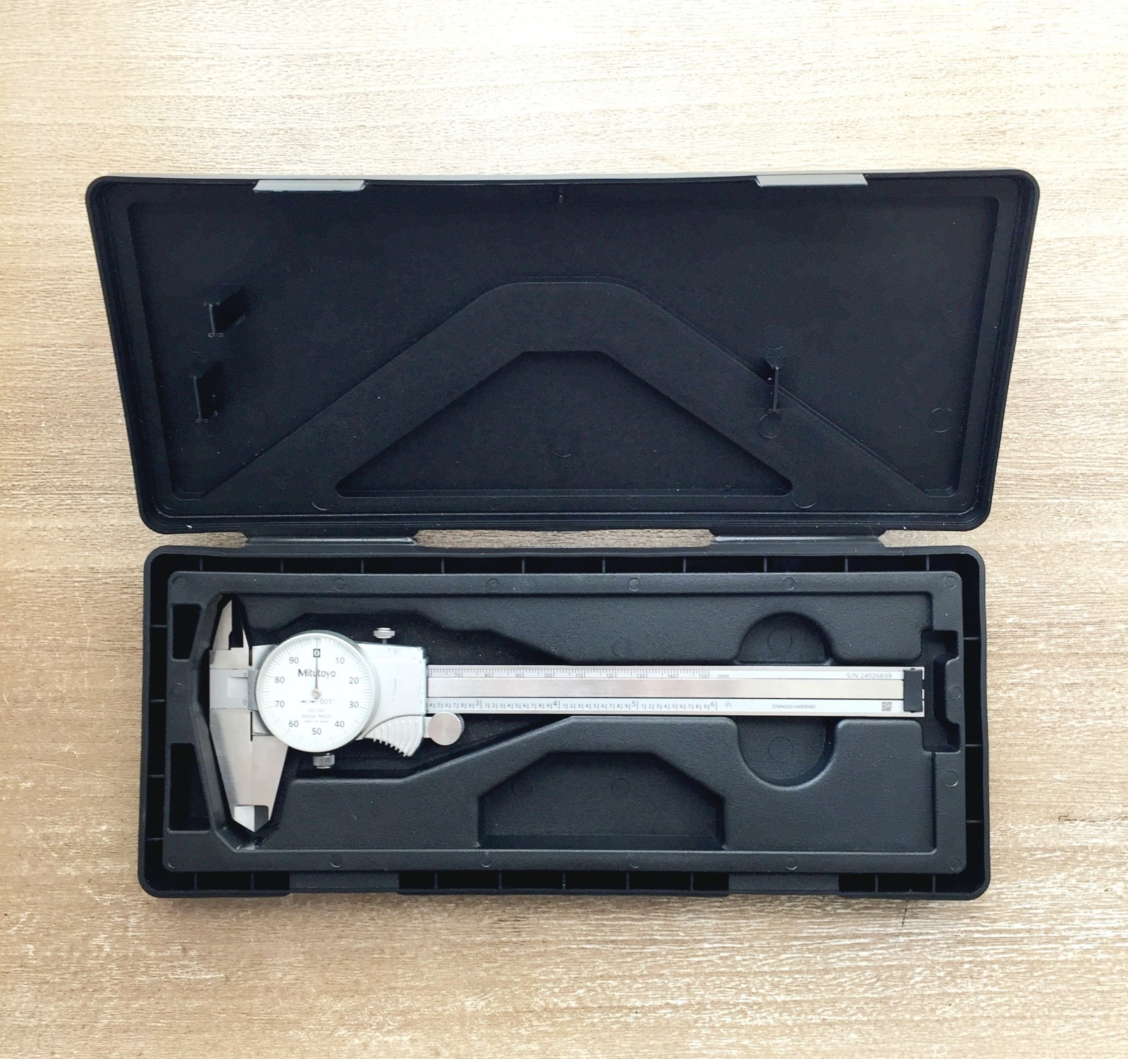Mitutoyo Dial Caliper 6" Calibrated 505-742J .001" 6” + Case JAPAN -FULLY REFURB