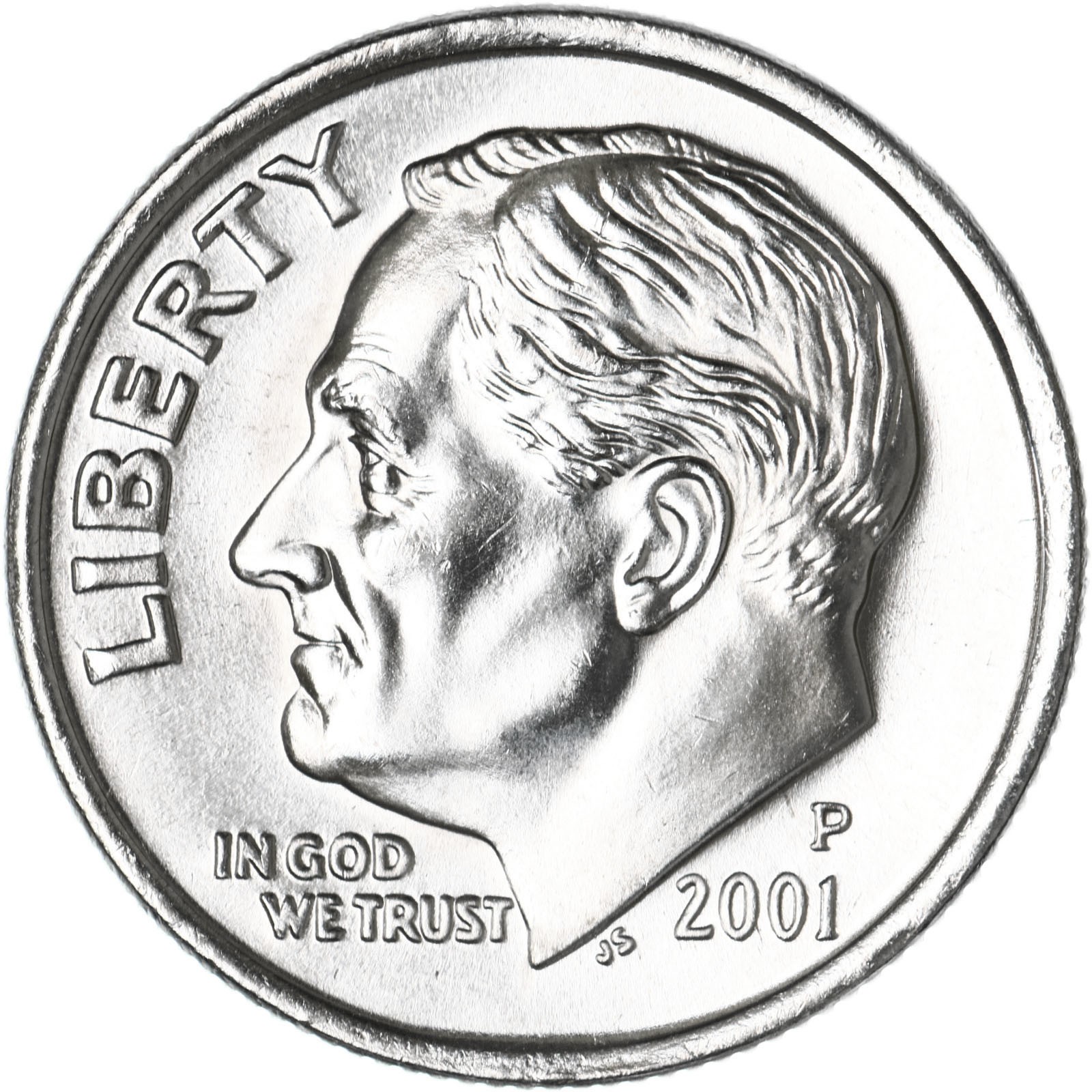 2001 P Roosevelt Dime Choice BU CN-Clad