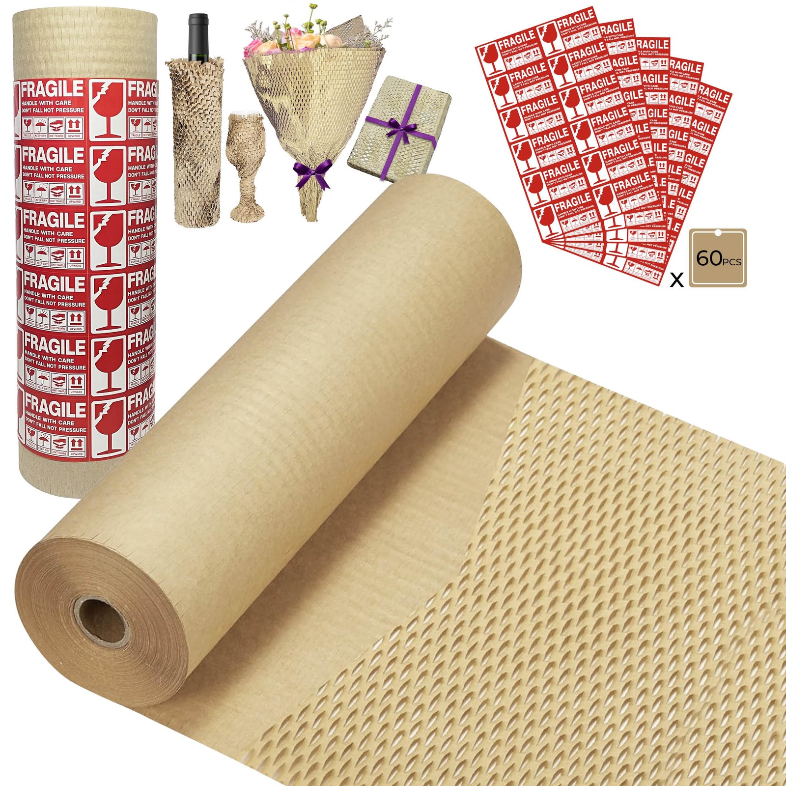 Honeycomb Packing Wrap 15''x500', Substitute Alternative for Bubble Cushionin...