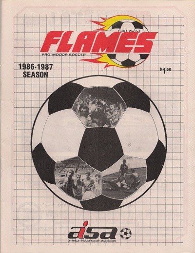Fort Wayne Flames 1986-1987 Program AISA Program Cover On 12x8in Metal Sign