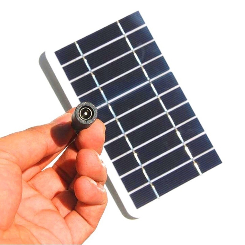 5V 2W Monocrystalline Solar Charger Panel DC5521 Connector for 3.7V Electronics