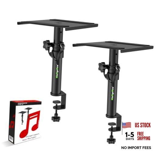 Pair of Desktop Speaker Stands Clamp-on Studio Monitor Stands Height