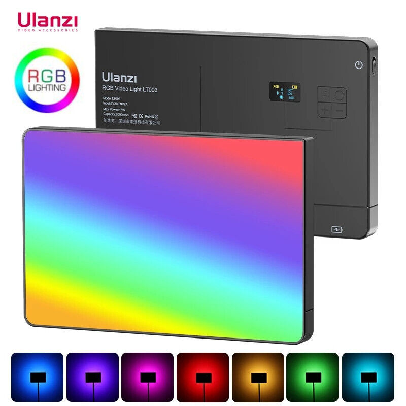 Ulanzi LT003 RGB LED Video Light Full Color Panel Light Dimmable 2500-9000K