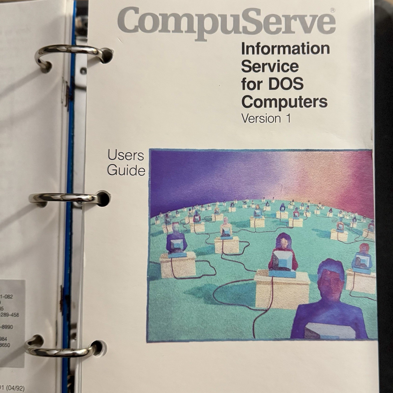 Vintage CompuServe Binder Information Service DOS Computers V1 Guide Set RARE