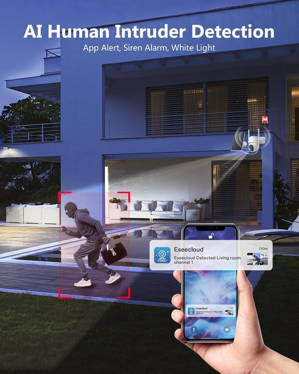 4 Immersive 2K Solar Security Cameras with Night Vision & Smart Detection