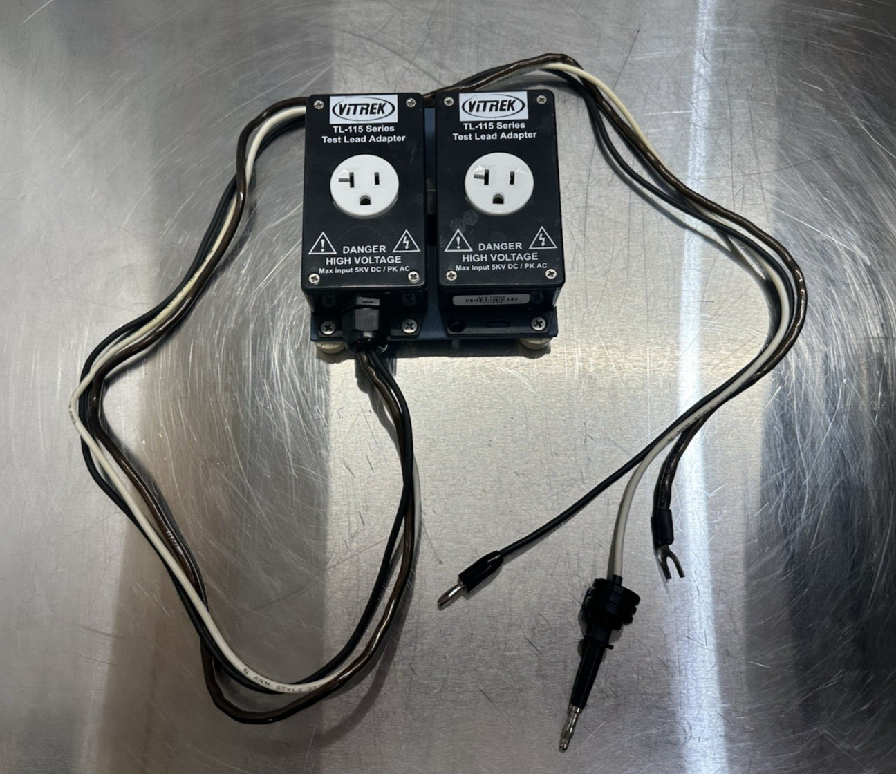 Vitrek TL-115-2 Power Socket Hipot & Ground Bond Test Adaptor (X2) w/ Lead Set