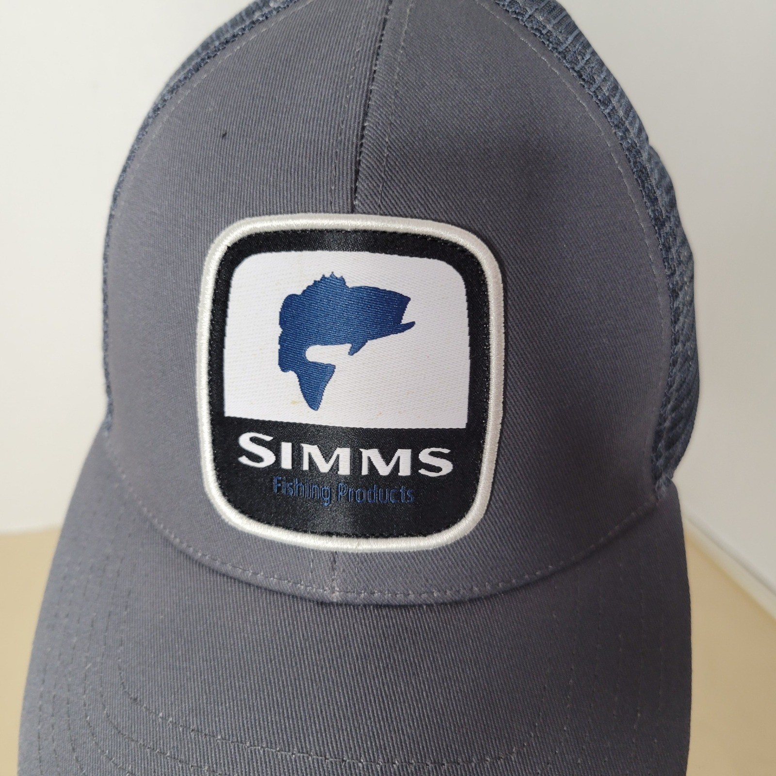 Simms Fishing Products Trucker Hat Gray Mesh Snapback Adjustable Outdoor