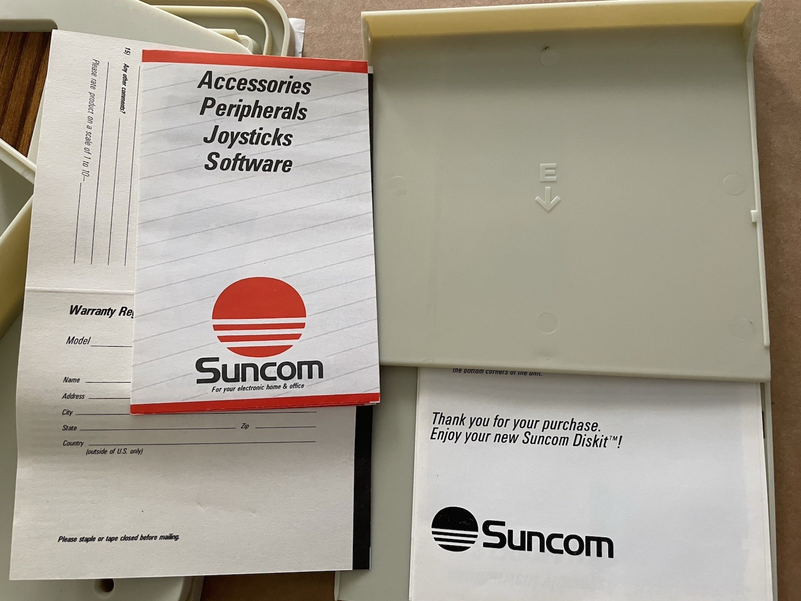 Vintage SUNCOM Floppy Diskit 60 Roll-Top Diskette Storage Cabinet w/ Box NOS