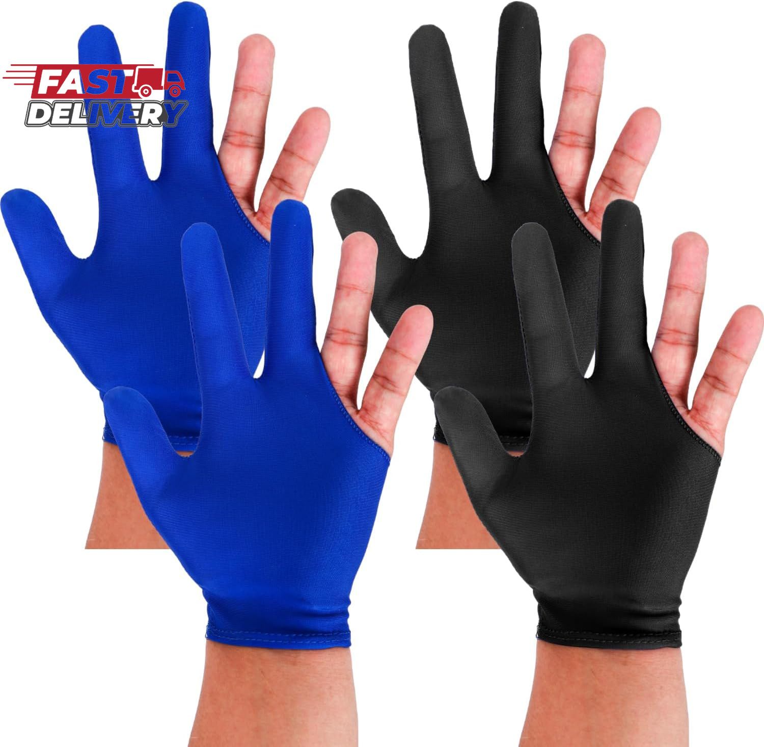 Billiards Glove 2 Pcs Three Finger Pool Glove Universal Cue Sports Gloves Breath