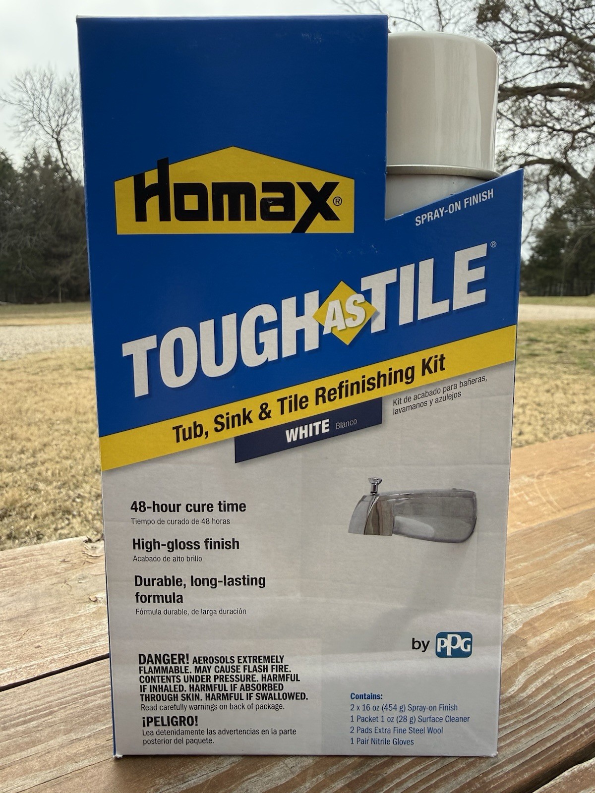 Homax 32 oz TOUGH TILE Tub Sink Tile Refinishing Kit WHITE Spray On Refinishing