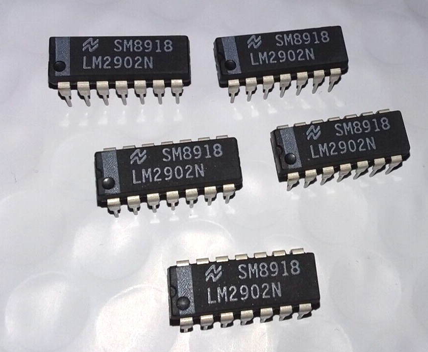 ( 5 PCS ) Motorola LM2902N LM2902 Quadruple Operational Amplifier  -  NOS