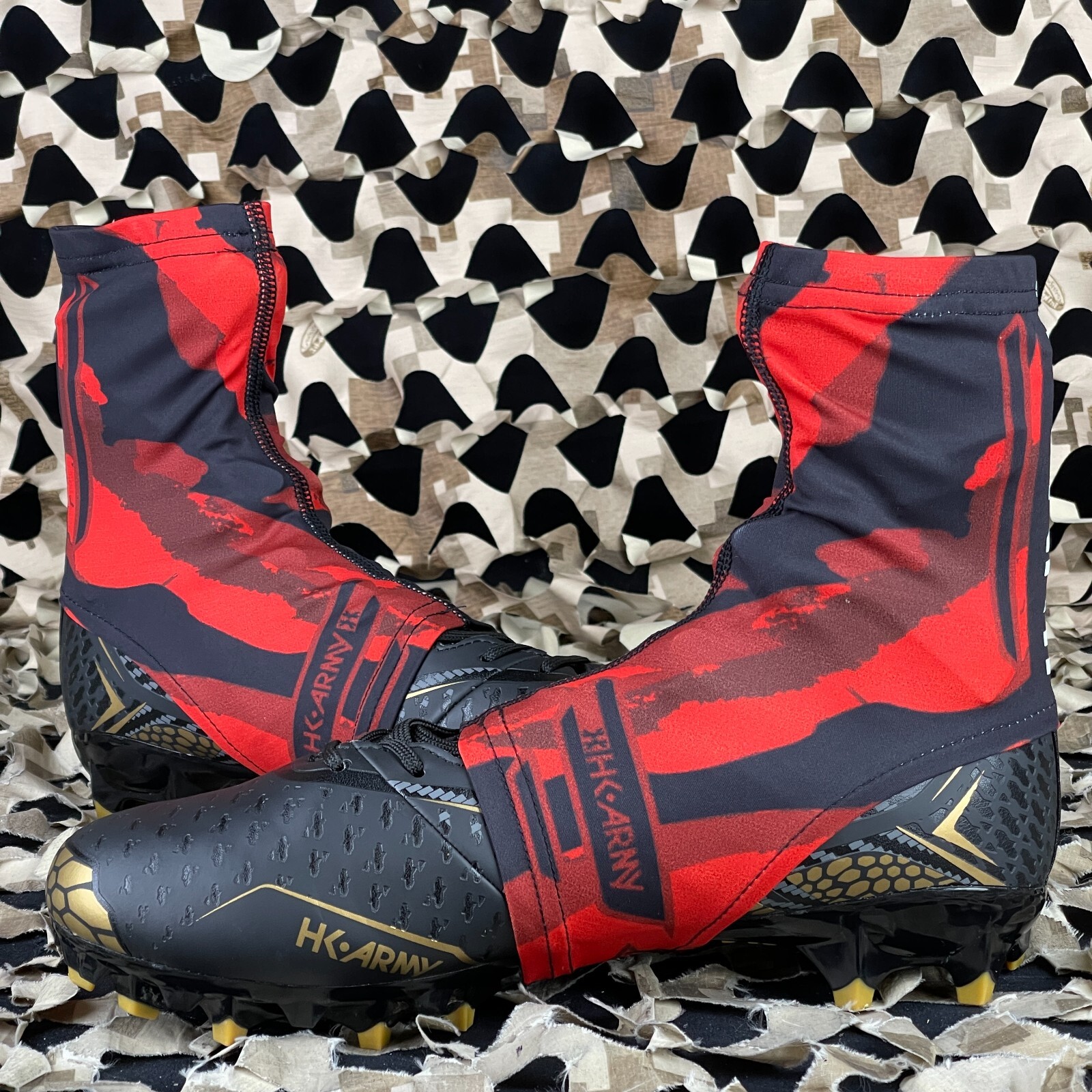 NEW HK Army Cleat Covers - Short - Tiger Red - Small/Medium