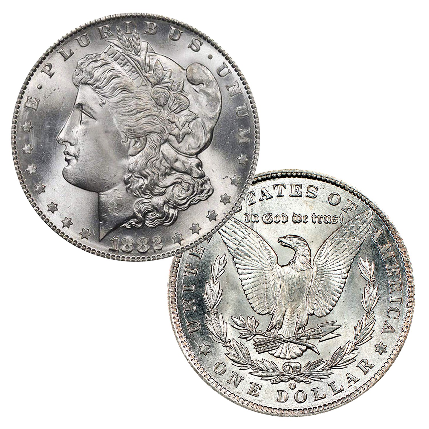 1882 O Morgan Silver Dollar $1 Brilliant Uncirculated BU 90% Silver