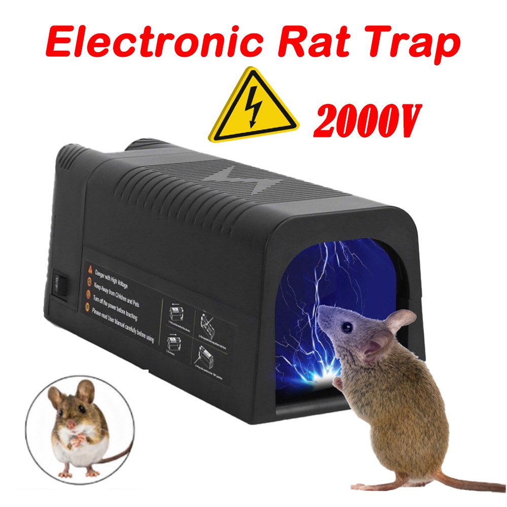 Upgraded Electronic Mouse Trap Control Kill Big Rat Pest Electric Rodent Zapper
