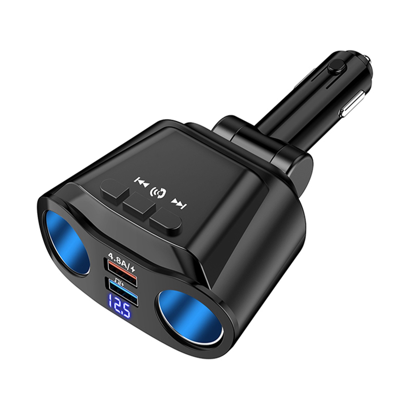 2 Way LED Car Cigarette Lighter Socket Splitter Dual USB Chargers Dock Adapter
