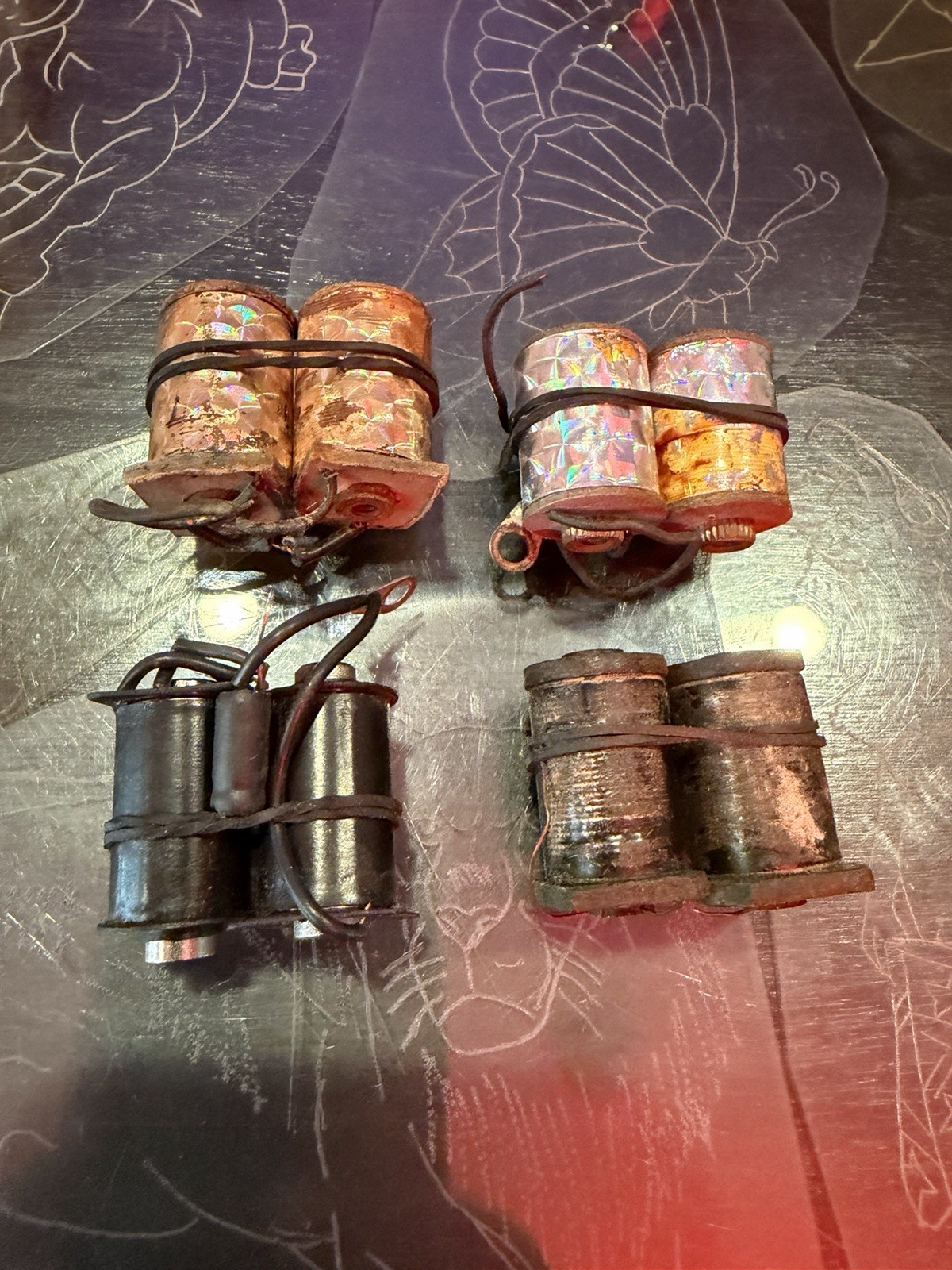 Tattoo Machine Coils, 4 Sets, Vintage Spaulding And Roger’s Used