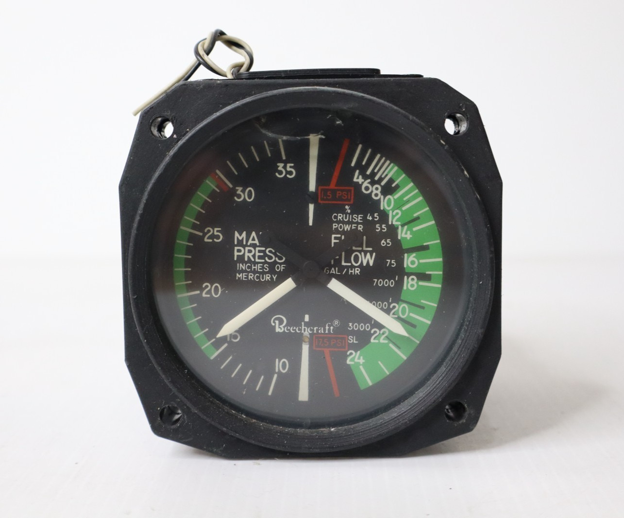 United Instruments 6331 Manifold Fuel Pressure Indicator - Sold Parts or Repair
