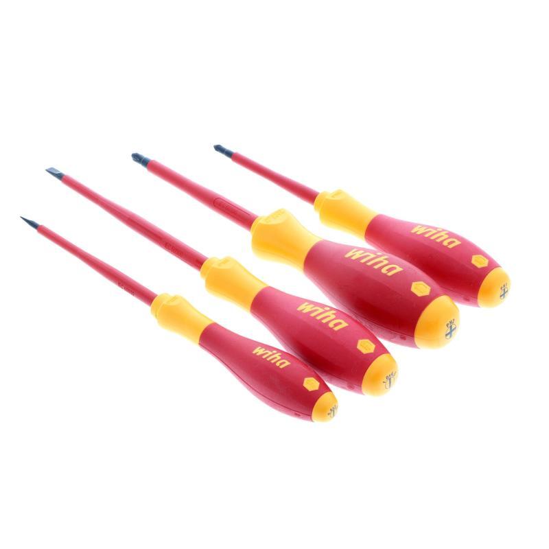 Wiha Tools 32090 Slotted/Phillips Insulated Screwdriver Set 4 Pcs