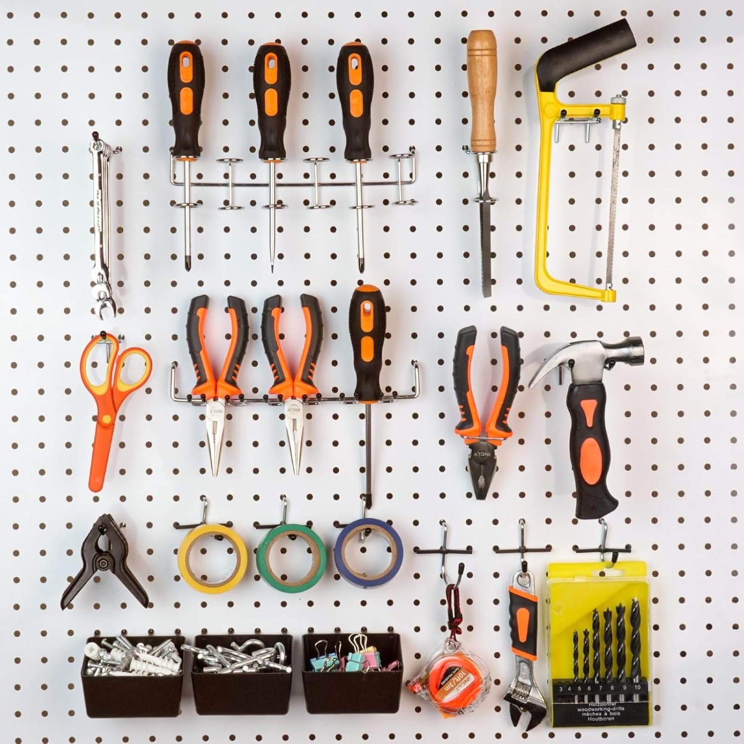 120PCS Pegboard Accessories Organizer Kit, Peg Board Hooks Assortment with Bi...