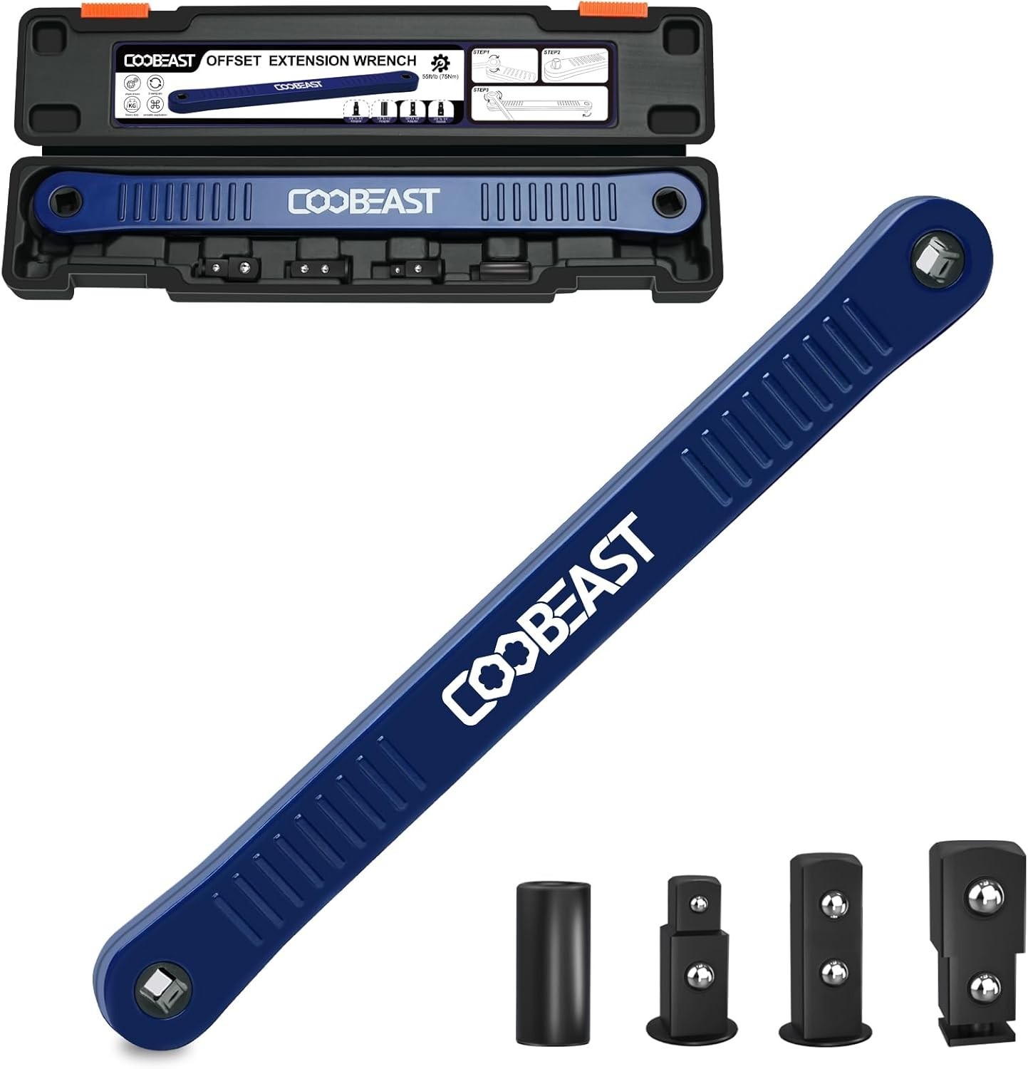 3/8 Inch Offset Extension Wrench Impact Ready Socket Wrench Extender Tool with V