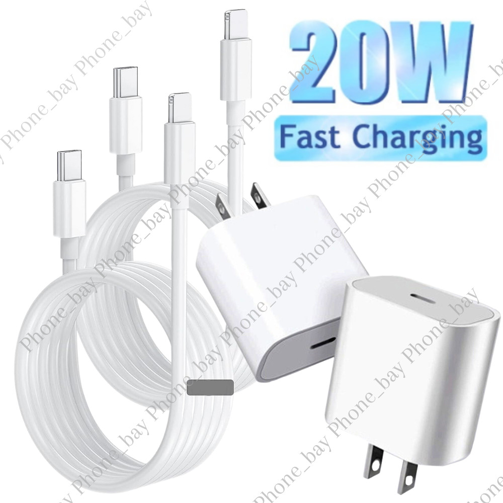 20W USB-C Power Adapter Block PD Fast Charger Cord For iPhone 14 13 12 11 Pro XR