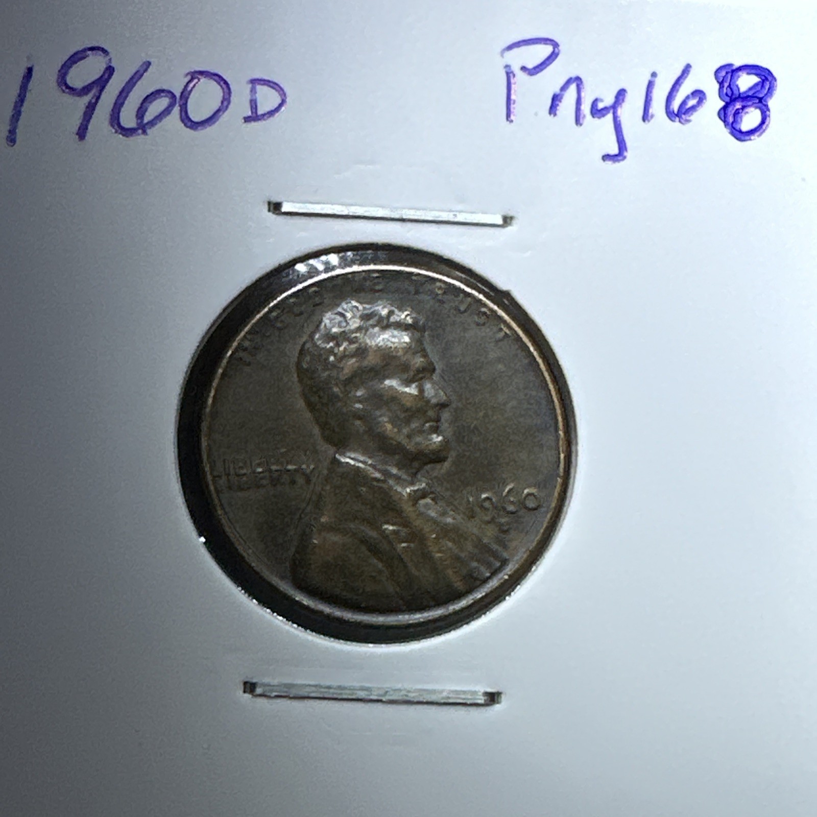 1960 D Mint Error Lamination Lincoln Memorial Cent Nice Red Brown, DDR