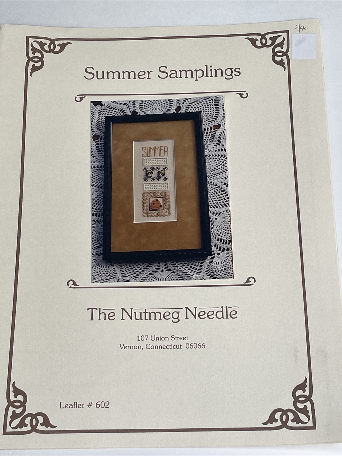 Nutmeg Needle Summer Samplings Needlework Pattern