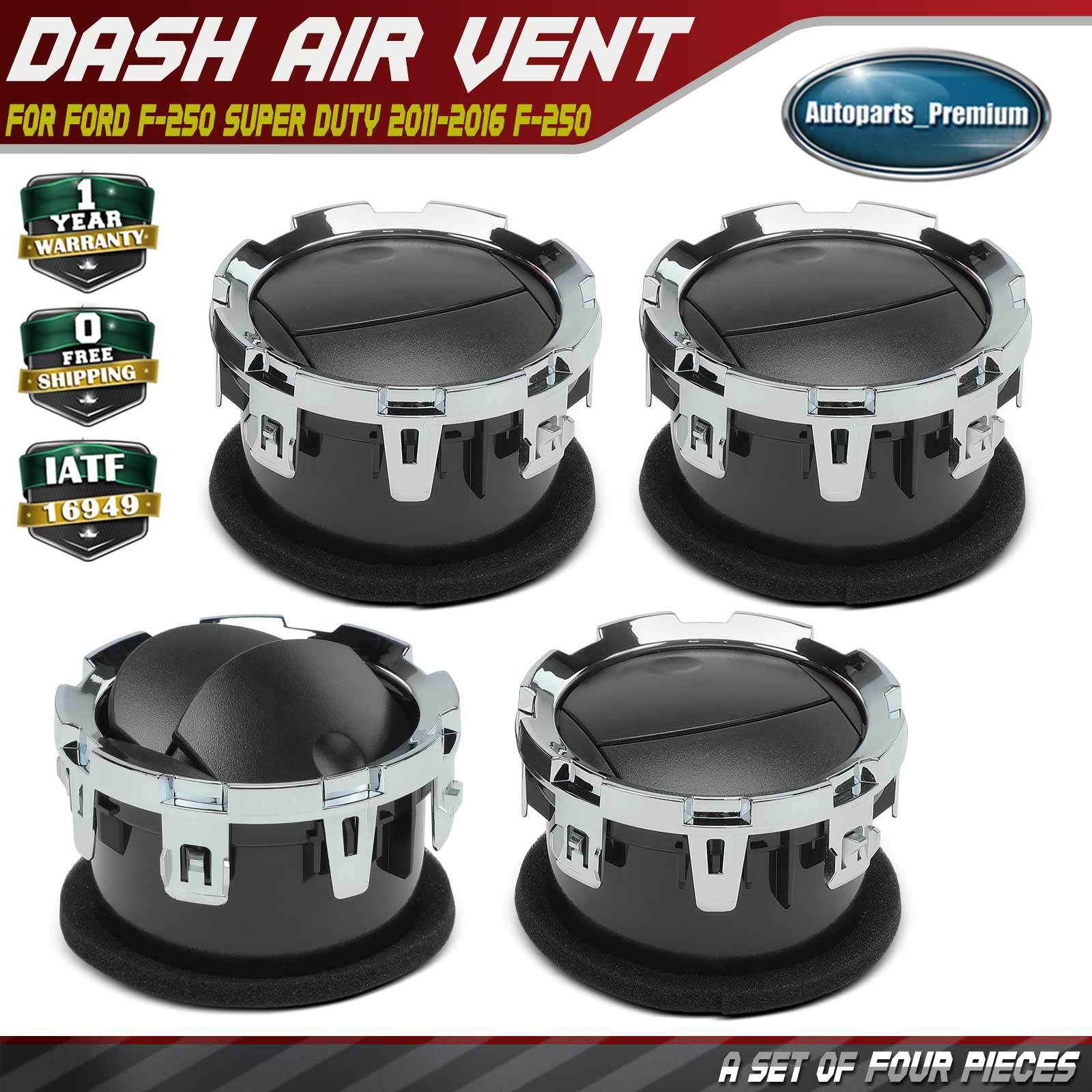 4x Dash AC Heater Air Vent Black & Chrome for Ford F-250 F-350 Super Duty 08-16