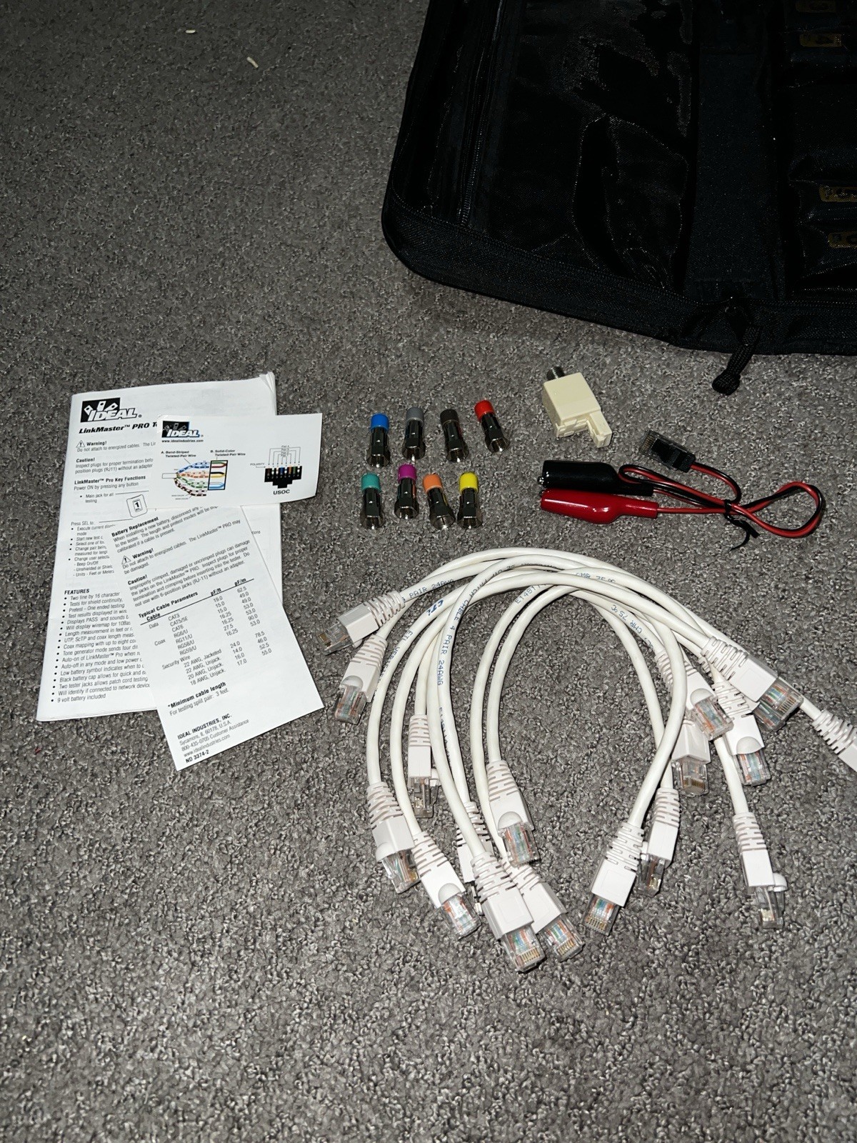 IDEAL LinkMaster PRO Cable Tester Kit with remotes 1-8 and cables