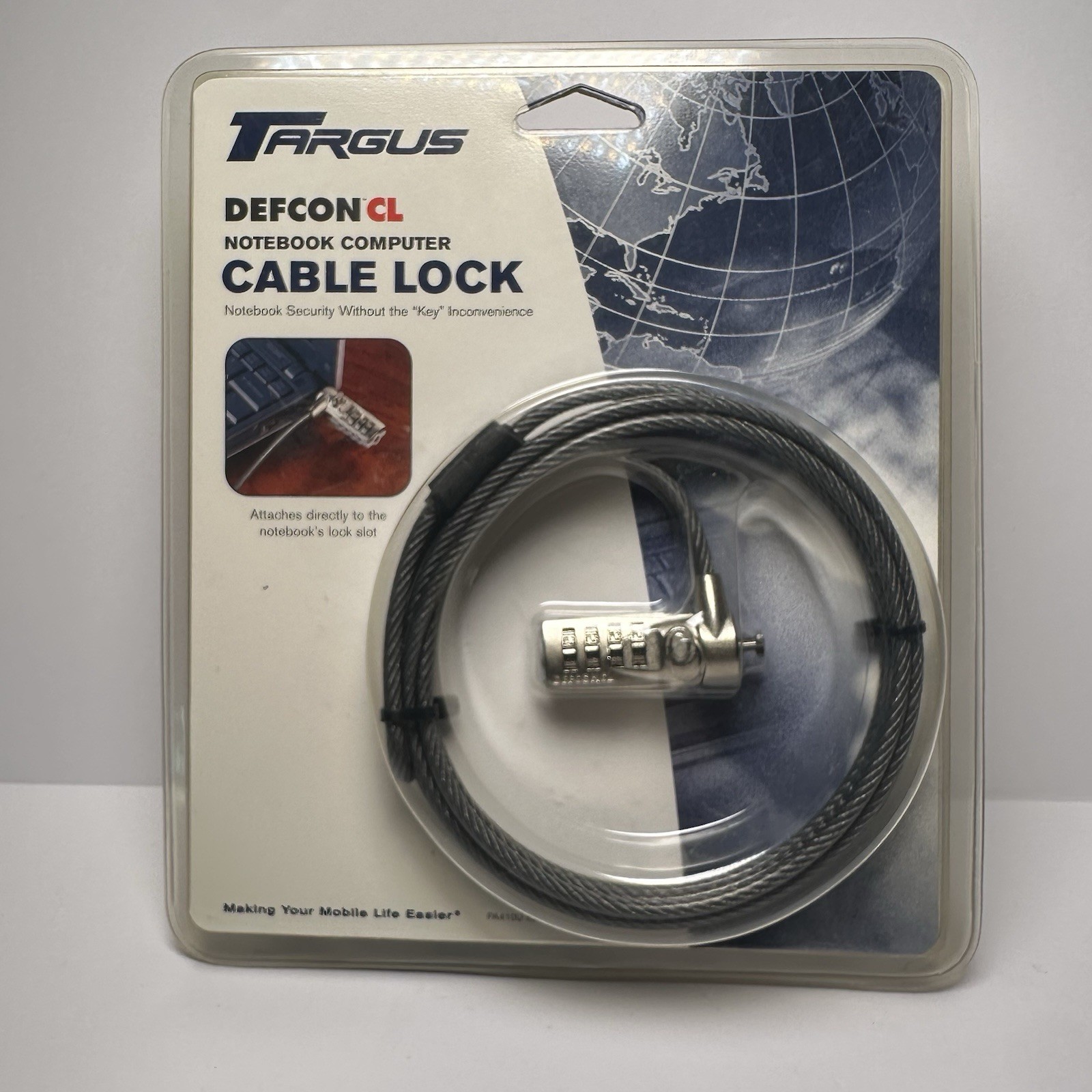 NEW 4 Digit COMBINATION CABLE LOCK-Notebook Laptop PC-Security-Targus Defcon CL