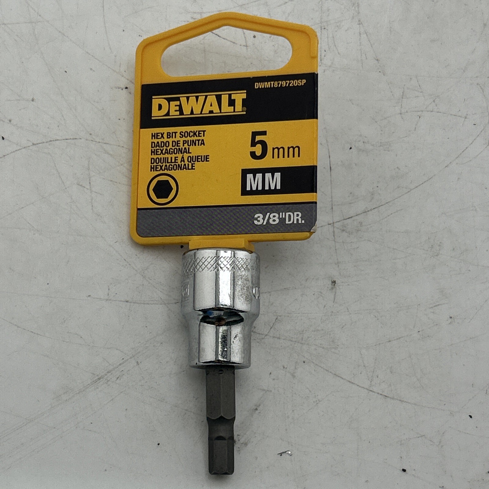 Dewalt DWMT87972OSP 5mm Metric Chrome Hex Bit Socket, 3/8" Drive, 87-972D