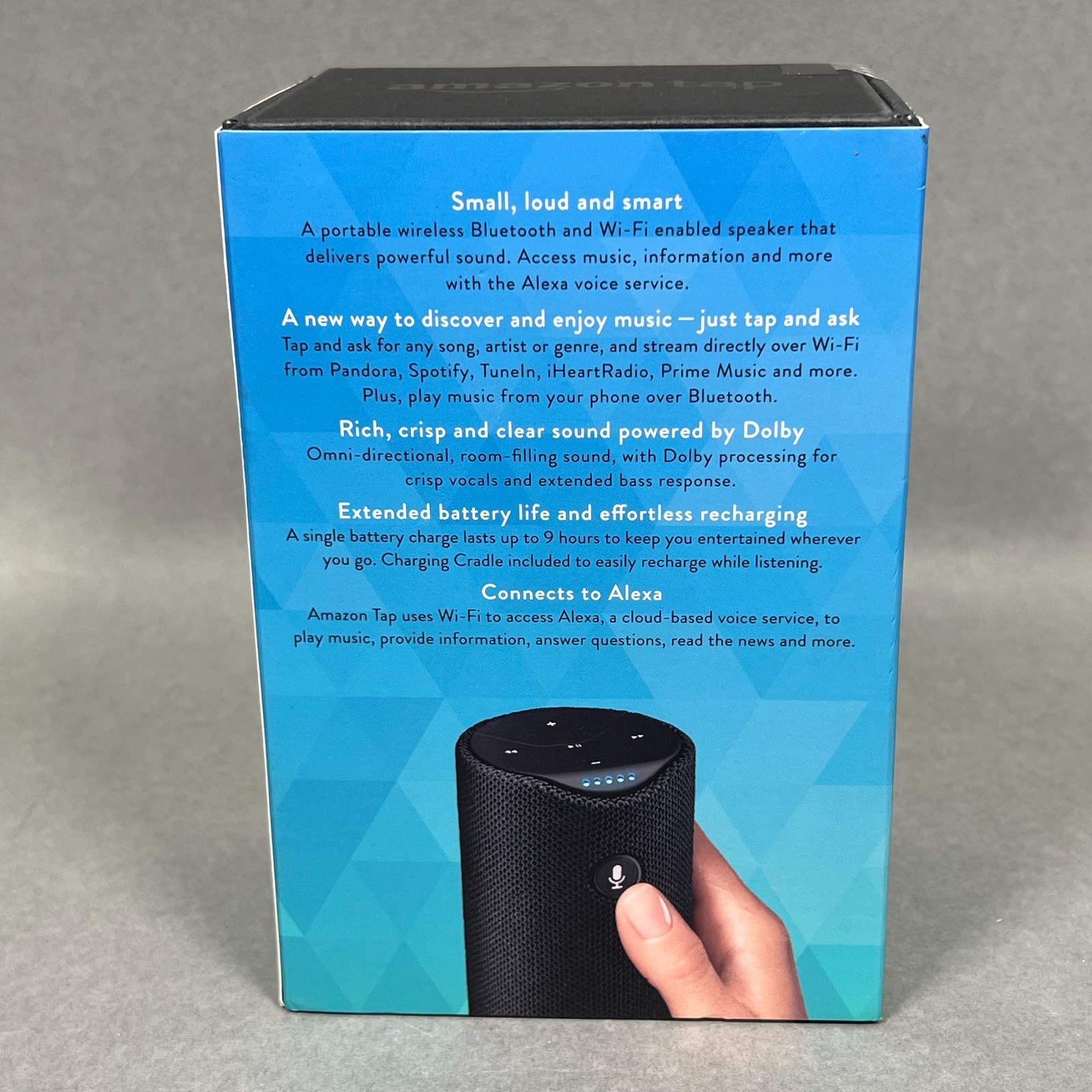 AMAZON Echo TAP Black Alexa-Enabled Portable Wireless Bluetooth Speaker - NEW