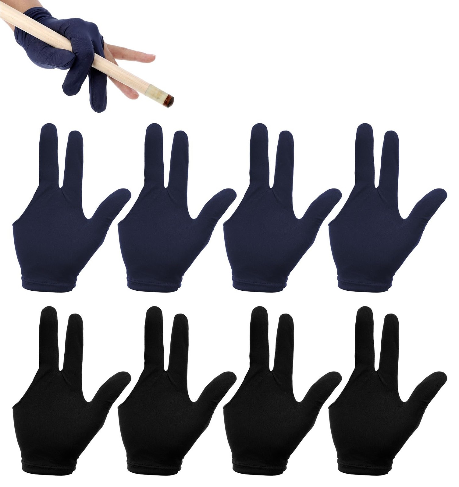 Pool Glove Left Hand Three Finger Billiard Gloves for Cue Sports, Breathable