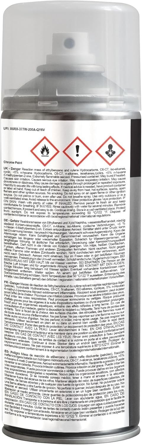 Chrome Spray Paint - Smooth Finish for Metal, Plastic & More - Multi-Surface, 3x