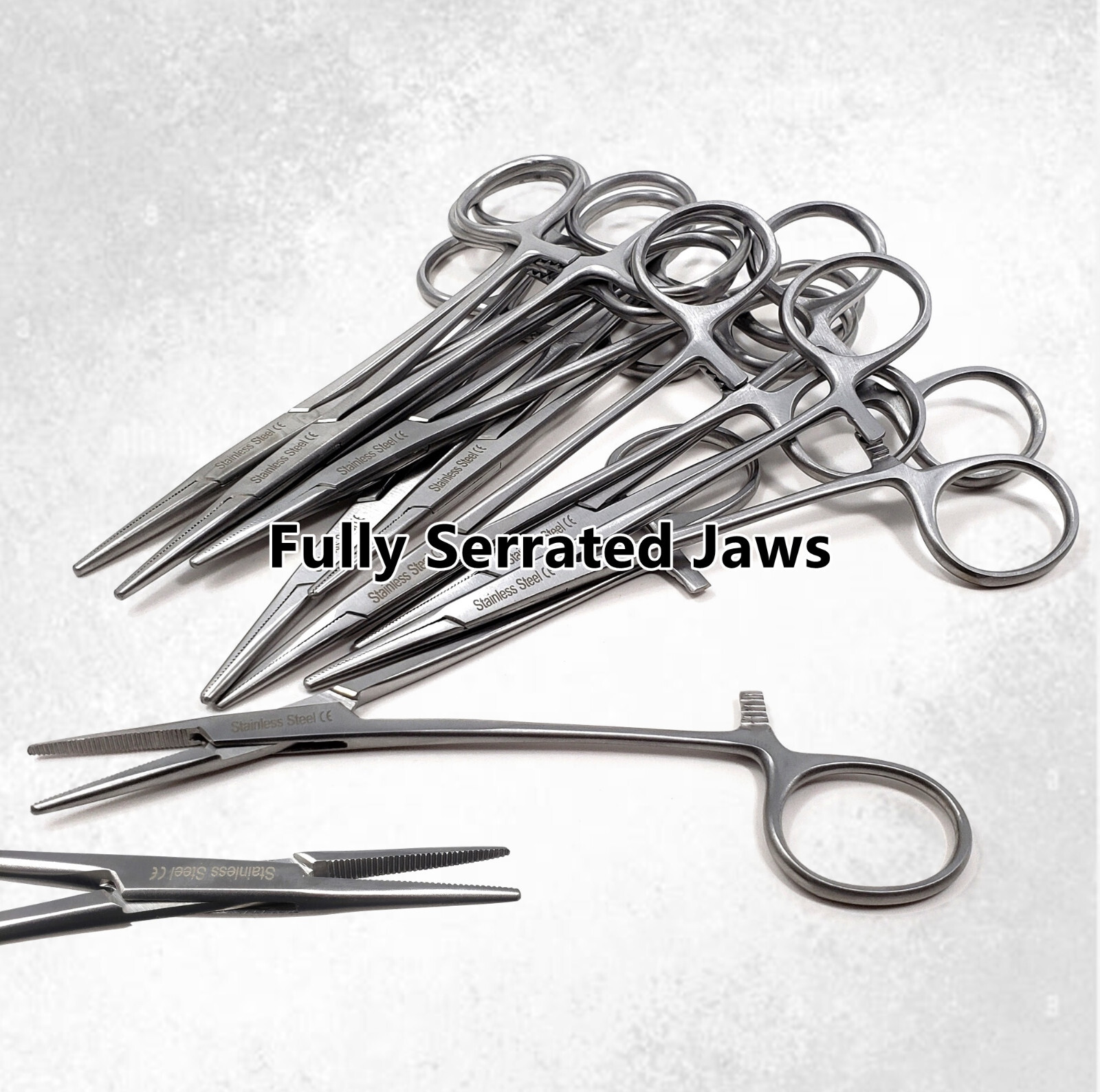 12x MOSQUITO HEMOSTAT FORCEPS 5" STRAIGHT FULL SERRATED SURGICAL STAINLESS CE