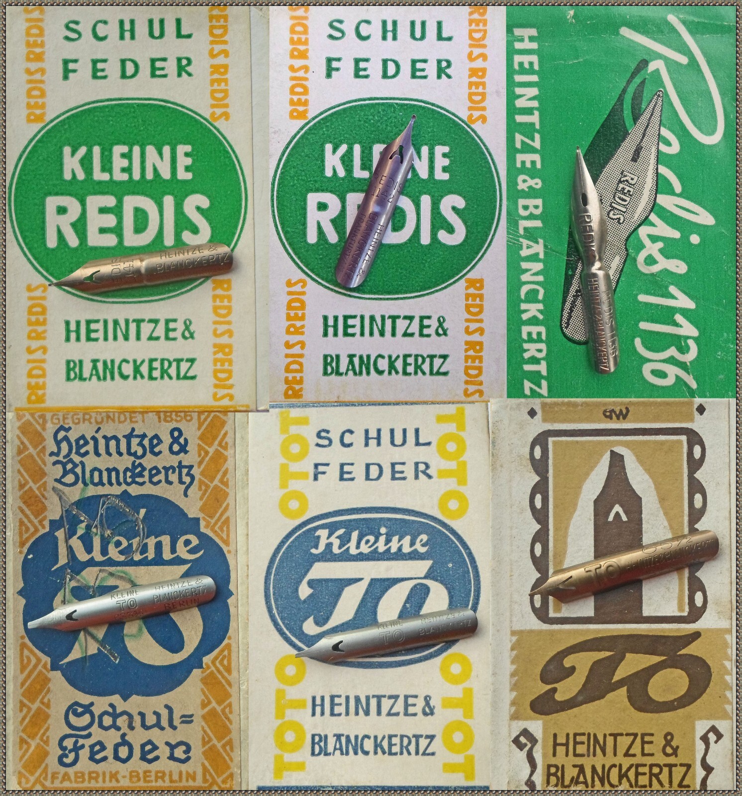 12 vintage Heintze & Blanckertz nibs: Redis 1136/1141/1142 and TO 65½/633½/ 634½