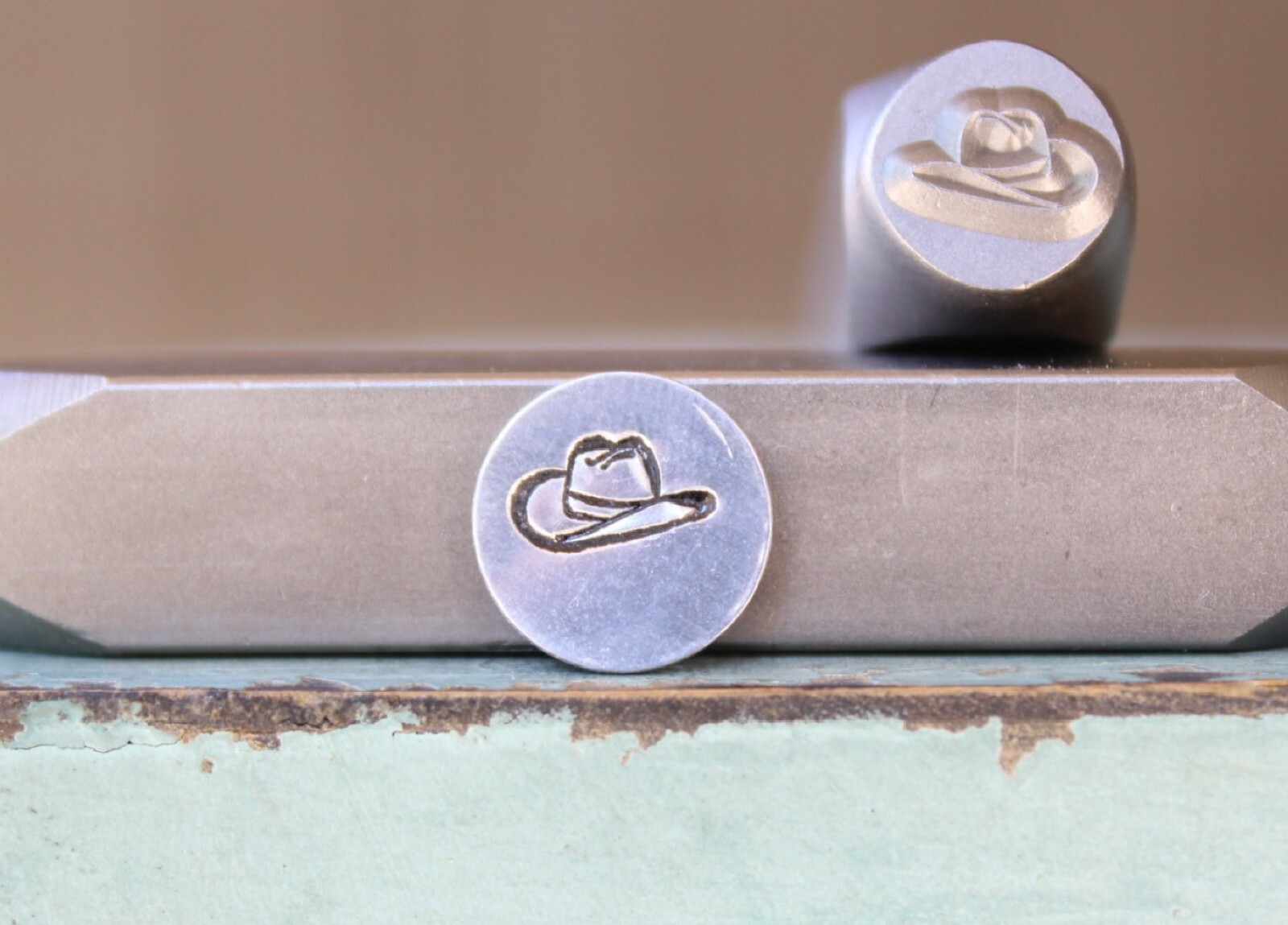 SUPPLY GUY 8mm Western Cowboy Hat Metal Punch Design Stamp SGCH-482
