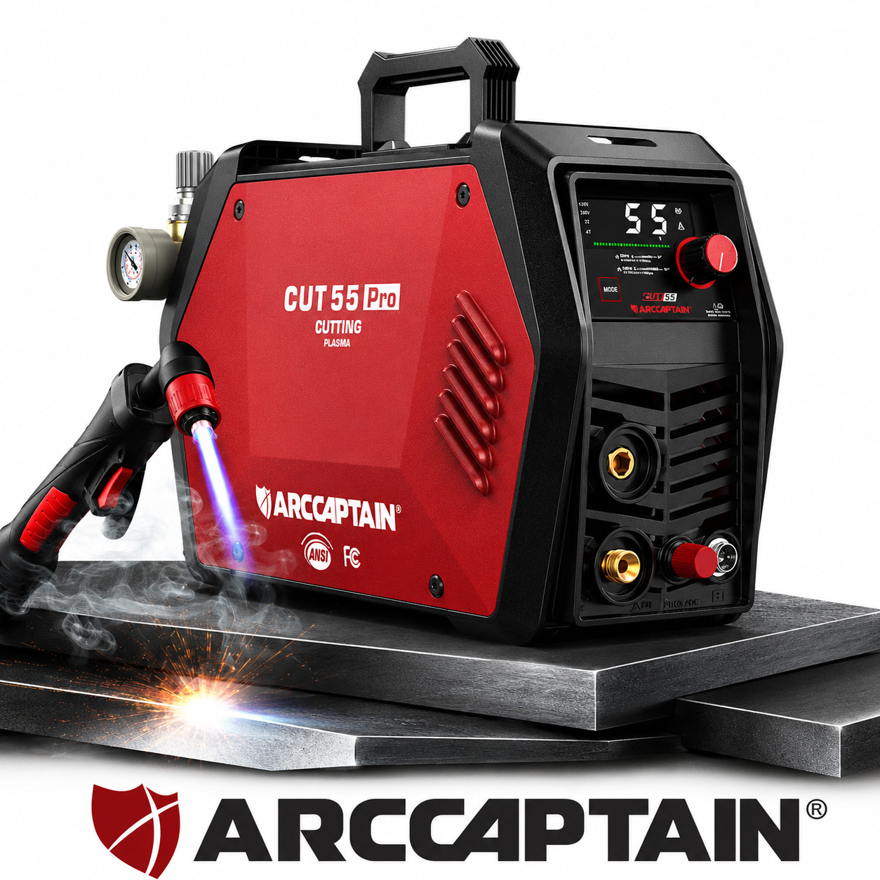 ARCCAPTAIN Plasma Cutter 55A Pilot Arc Air Plasma Cutting Machine Dual Voltage