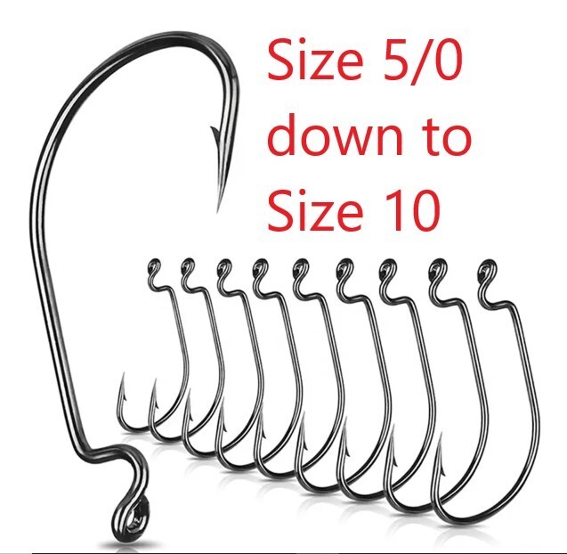 Worm Hook Swimbait Weedless Drop Shot LRF Lure Fishing (5 Sizes - 10 Pack)