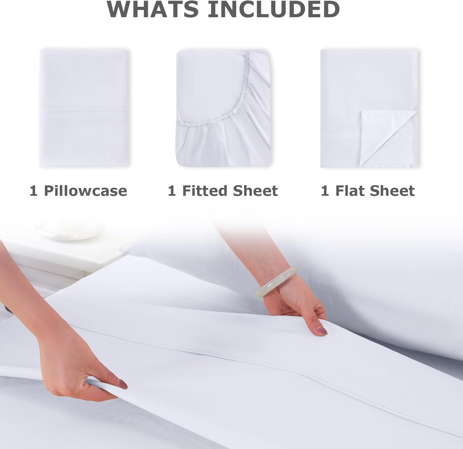 Twin Size Bed Sheet Set 3 Piece Soft Microfiber Sheets W/ Deep Pockets Cooling