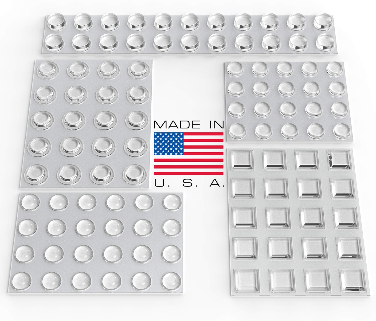 Clear Adhesive Bumper Pads 106-PC Combo Pack (Round, Spherical, Square) - Sou...