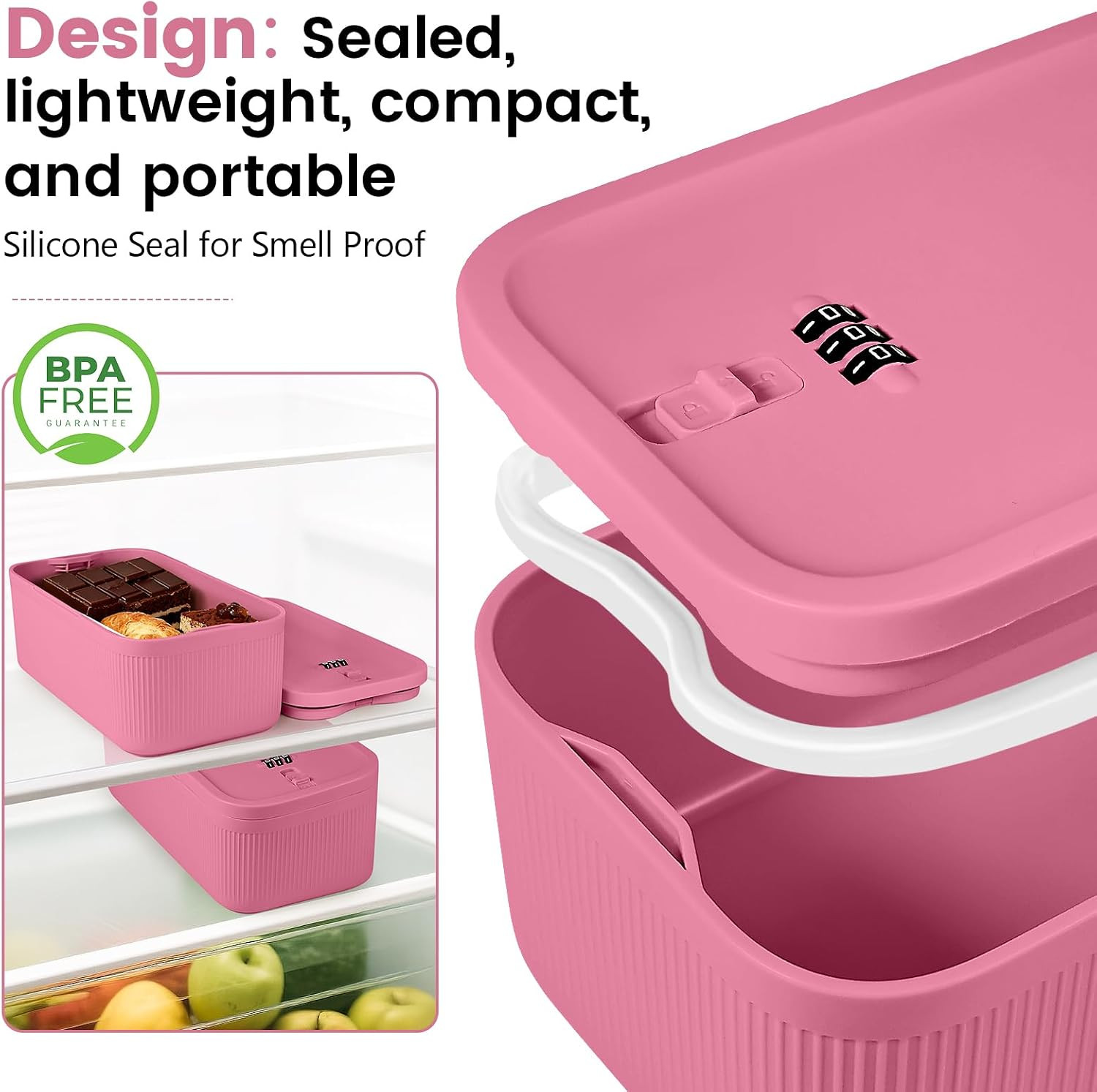 Small Lock Box, Lockable Storage Box with Combination Code for Medication Safe,