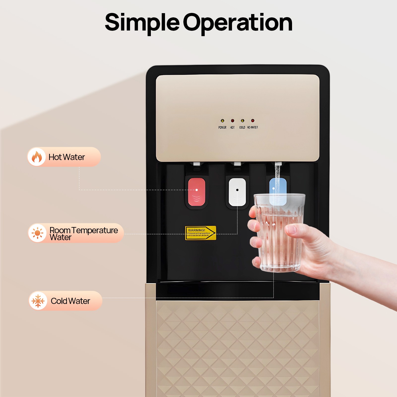 500W Bottom Loading Water Cooler Dispenser Hot & Cold Water Floor Standing