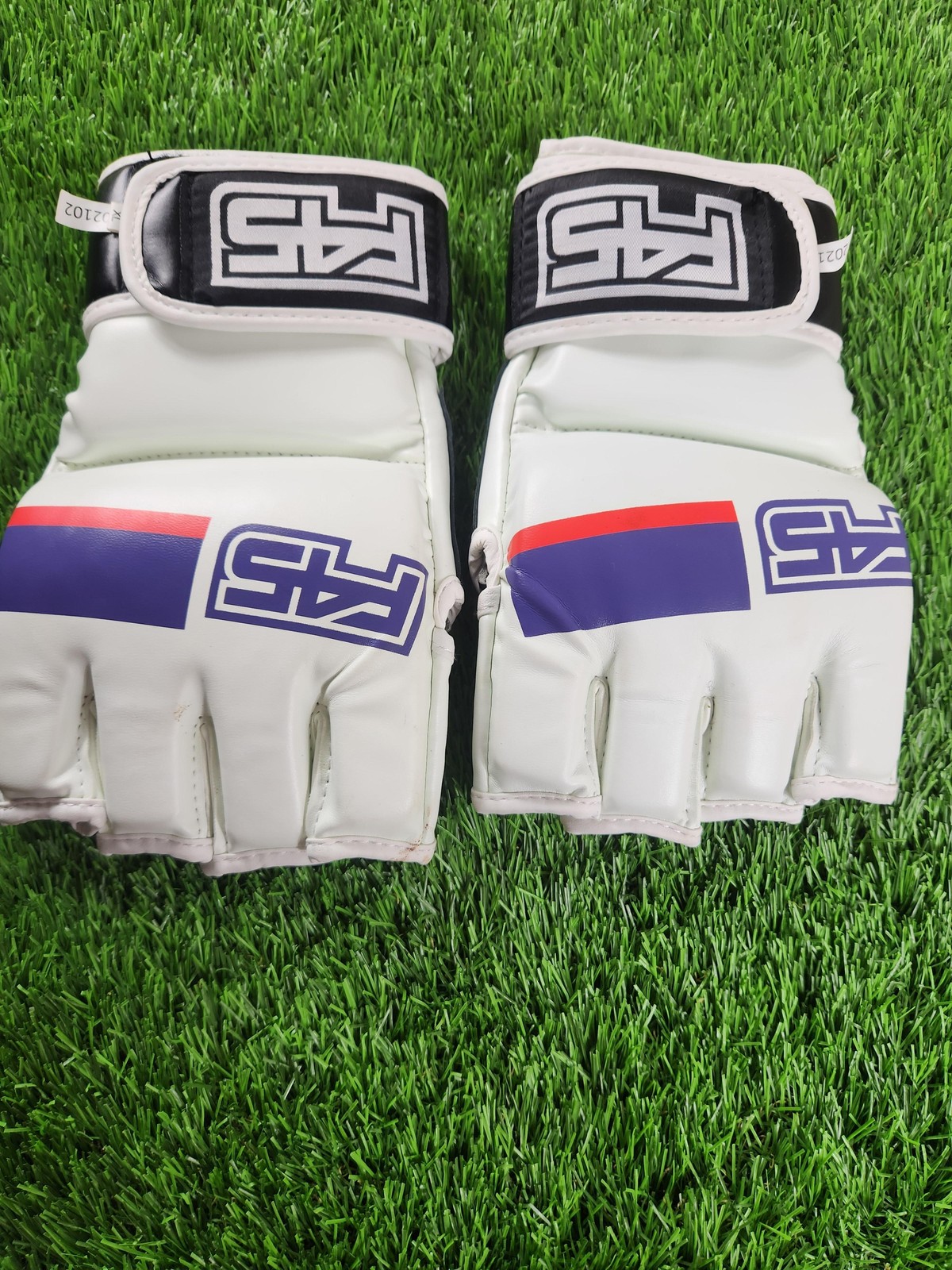 KFS Grappling Gloves Mens XL White MMA Training Open Finger Sparring Fight