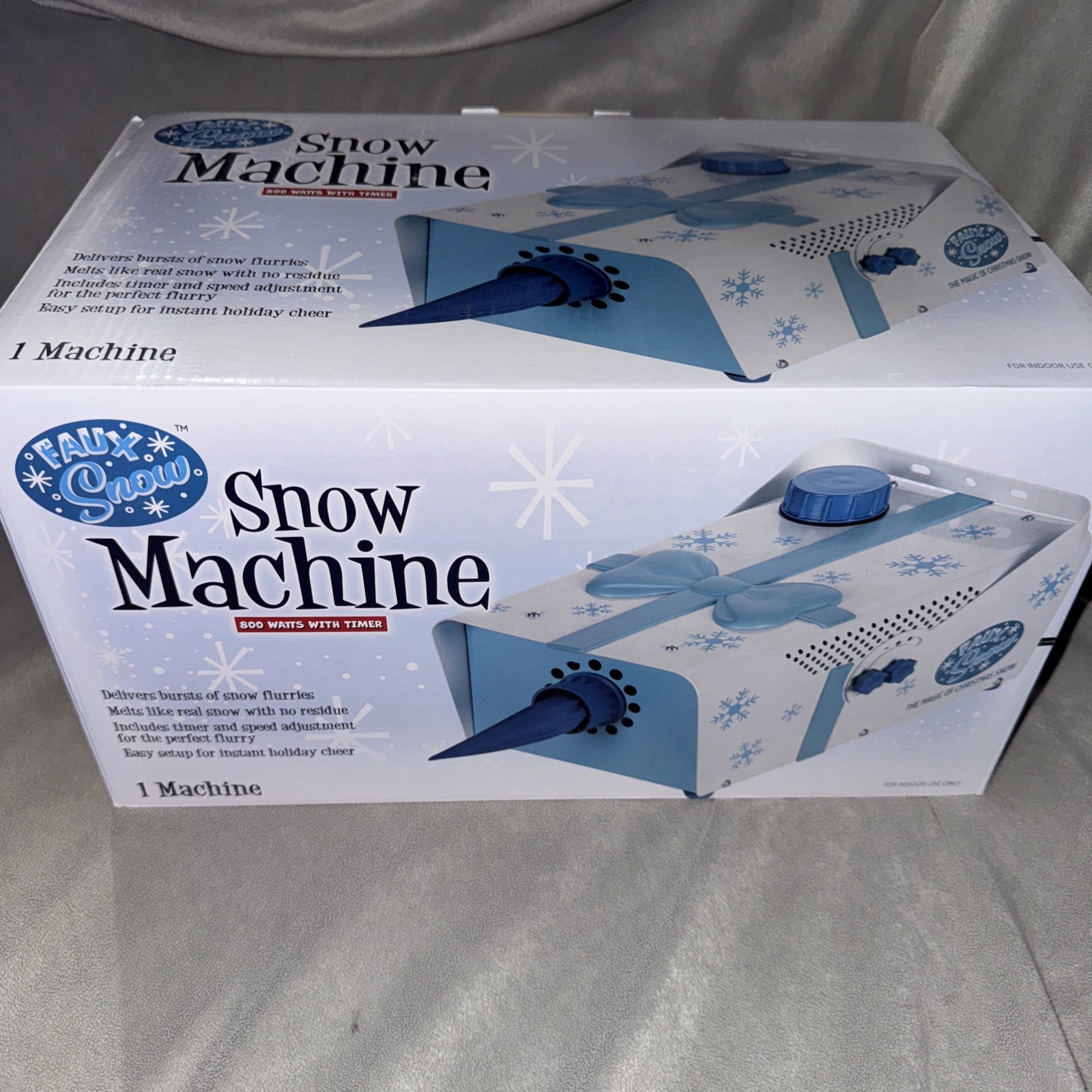 Gemmy Faux Snow Machine 800W w/ Timer Indoor Outdoor Christmas Holiday Party NEW