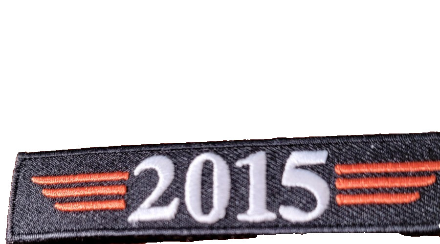 New 2015 White letters n Black Background with Orange Trim Patch-