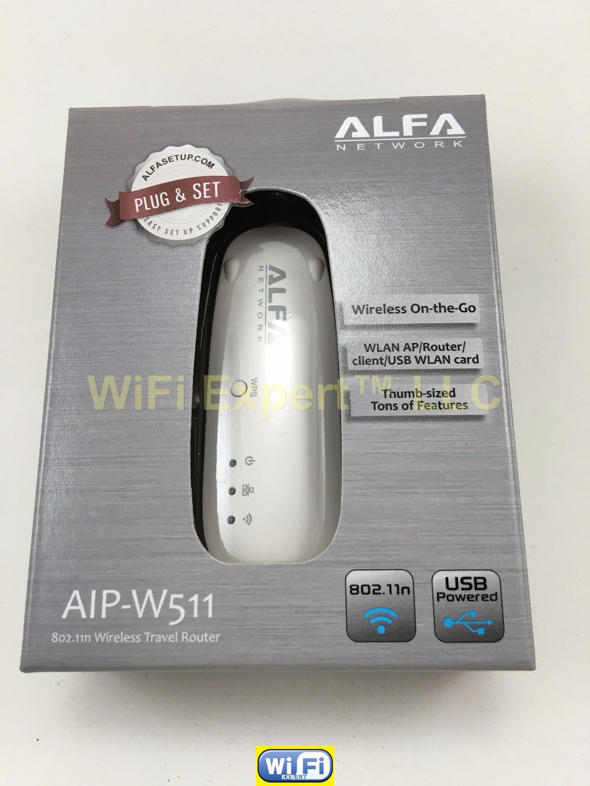 ALFA AIP-W511, 802.11n 5-IN-1 Travelling Router Adapter, 5-in-1 USB wireless AP
