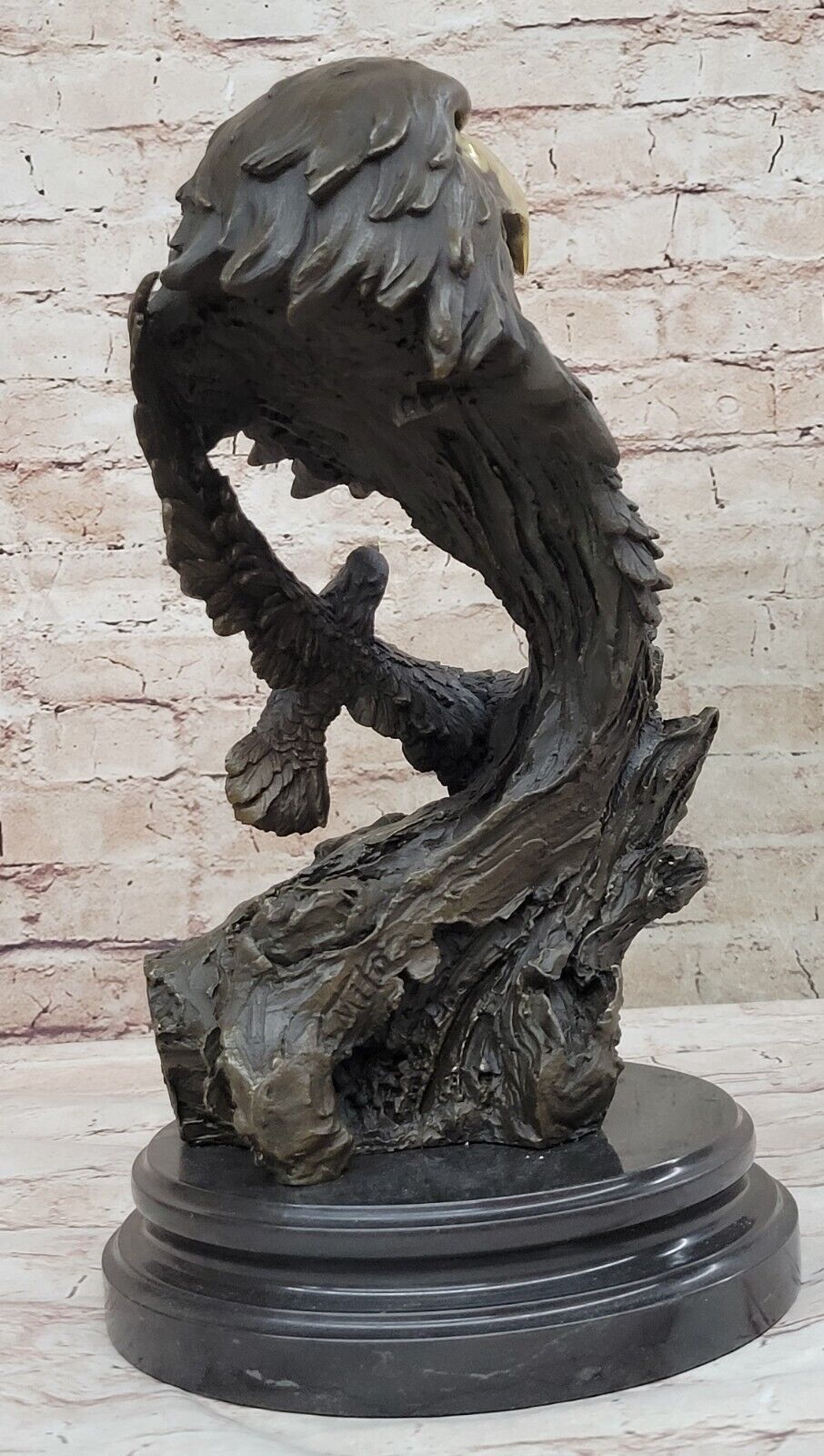 Milo`s Original Bronze Statue: Handmade EagleHead Sculpture, Fine Artwork
